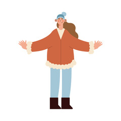 woman avatar with winter cloth