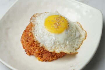 Kimchi fried rice with egg