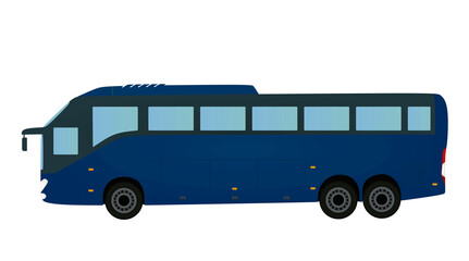 Blue tourist bus. vector illustration