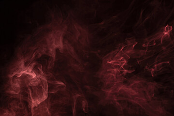 Fototapeta premium Yellow and pink steam on a black background.