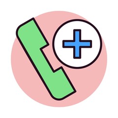 Fototapeta premium Medical Helpline Linear Vector Icon Design