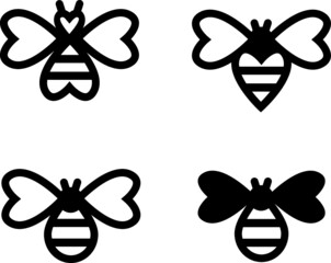 Biene lieb und klein mit Herzflügel 