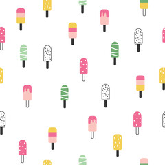 Ice creams seamless pattern