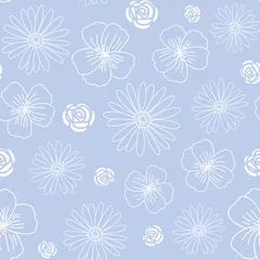 Vektor blaue Blumen Küche Queen nahtlose Muster © Evdoxia Dimoudis