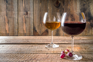 Glasses with wine