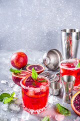 Skinny blood orange basil lemonade cocktail
