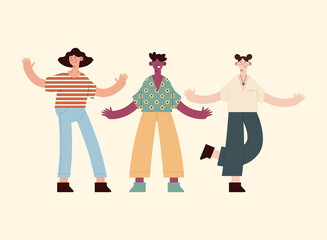 Obraz premium diversity people icon set