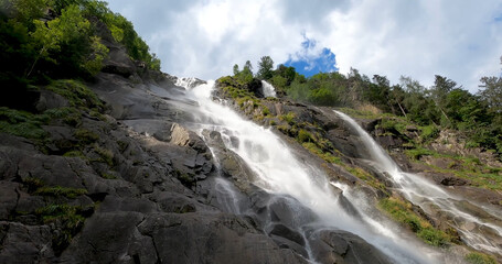 Naklejka na ściany i meble river forest nature pacification stream waterfall rocks