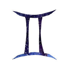  watercolor art of signs of the zodiac. Gemini