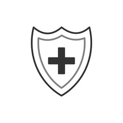 Medical Shield Linear Vector Icon Design