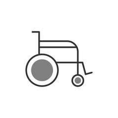 Wheel Chair Linear Vector Icon Design