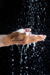 Fototapeta premium Hands wash clean in shower 2