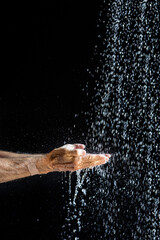 Fototapeta na wymiar Hands wash clean in shower 3