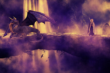 Fantasy - Sorceress and Dragon