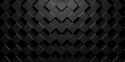 Modern minimal black rotated checkerboard shifted cube geometrical pattern background flat lay top view from above
