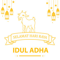 One single line drawing GOLD COLOR goat and sheep. Muslim holiday sacrificing animals to God, Eid al-Adha greeting card concept, image design illustration
From Simple Lines