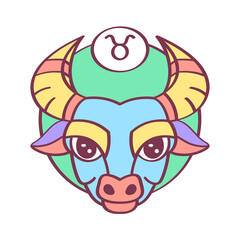 Isolated taurus icon colored zodiaz sign Vector