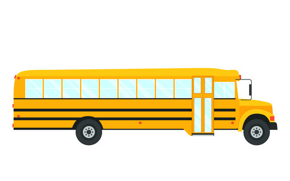 Vector illustration of school bus side  view isolated on the white