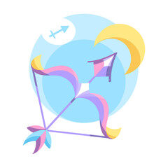 Isolated sagittarius icon colored zodiac sign Vector