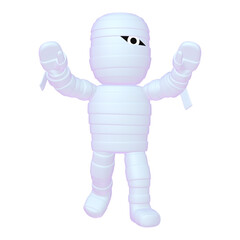 ハロウィンのイラスト素材　ミイラのキャラクター　（1_1）