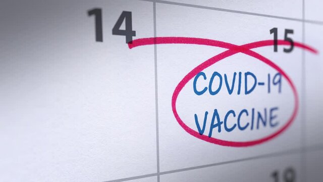 Animation Covid-19 Coronavirus Vaccine Reminder on Calendar 
