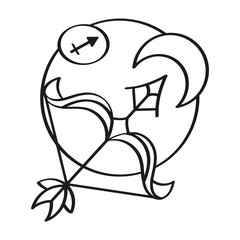 Isolated sagittarius icon outline zodiac sign Vector