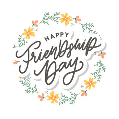 Happy Friendship Day greeting card. For poster, flyer, banner for website template, cards, posters, logo. Vector illustration.