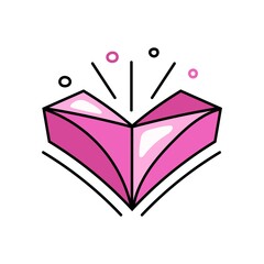 Heart. Diamond doodle icon.