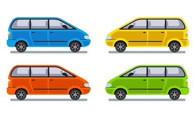 car. family wagon. color vector icon in flat style