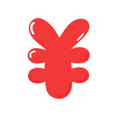 Cute japanese yen. Vector hand drawn cartoon kawaii character illustration icon. Isolated on white background. Japanese yen concept