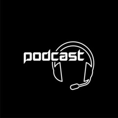 Podcast logo isolated  on dark background