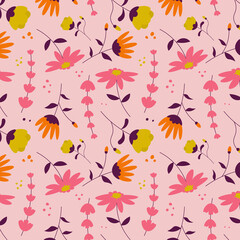 Abstract organic floral pattern background. Vector.