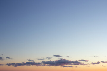 Skyline with sunset, construction and tower at dusk