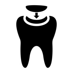 Dental filling outvector icon. Black dental filling icon.