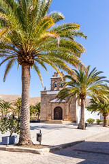 Fototapeta na wymiar The church of Ermita de la Virgen de la PeÃ±a in Vega del RÃ­o Palmas on the Canary Island of Fuerteventura