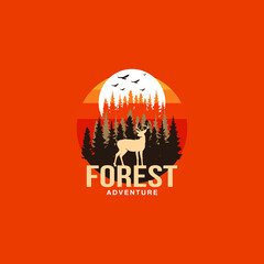 forest, nature, logo, adventure, vintage, travel, outdoor, mountain, illustration, emblem, symbol, vector, label, graphic, expedition, design, sign, retro, badge, explore, wild, landscape, camp, hikin