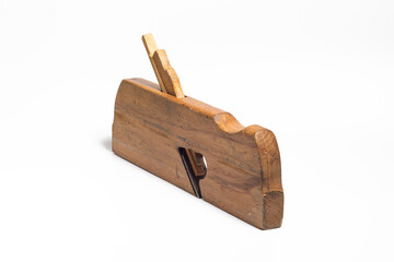 Old wooden jointer isolated on a white background