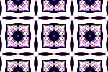 Peruvian Tile. Purple Ethnic Animals Pattern.