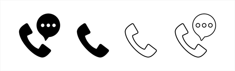 phone icon set, Telephone call sign, Contact us, Vector illustration - obrazy, fototapety, plakaty