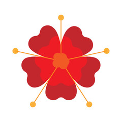 Isoalted flower in aquarelle technique Vector illustration