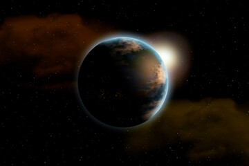 Obraz na płótnie Canvas Planet Erde bei Nacht