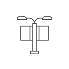 Lamppost banner line outline icon