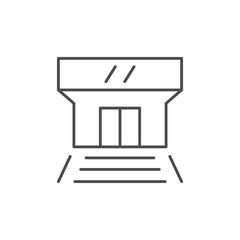 Entrance signboard line outline icon