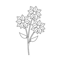 Isolated outline of a flower Vector illustration