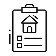 mortgage house trendy icon, line style isolated on white background. Symbol for your web site design, logo, app, UI.