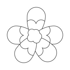 Isolated outline of a flower Vector illustration