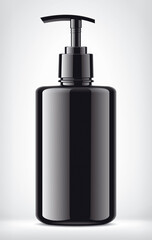 Non-transparent plastic bottle on background. 