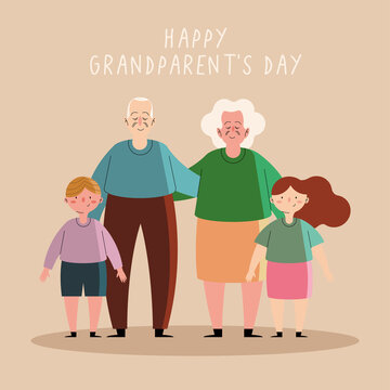grandparents couple and grandchildren