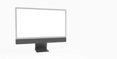 Workspace blank screen desktop computer, Mockup computer black dark