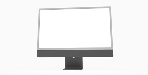 Workspace blank screen desktop computer, Mockup computer black dark